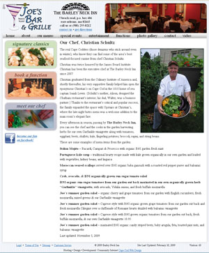 Barley Neck Inn: Meet Our Chef