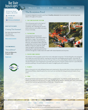 Bay State Aquascapes - Ecosystem Pond page