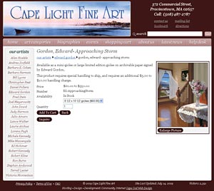 Cape Light Fine Art inside page