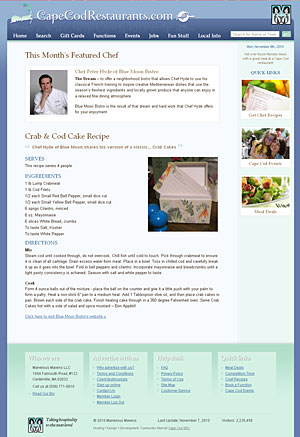 Cape Cod Restaurants inside page