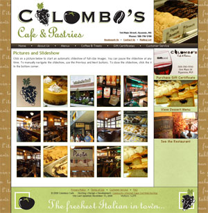 Colombo's Cafe inside page