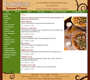 Fairway Restaurant home page