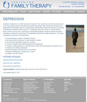 Center for Family Therapy: Common Issues