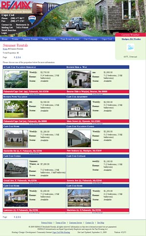 RE/MAX Classic Beachside Rentals Listing page